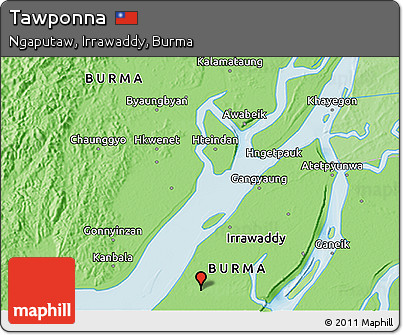 Political 3D Map of Tawponna
