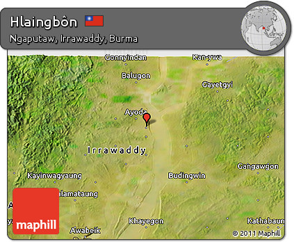 Satellite 3D Map of Hlaingbôn
