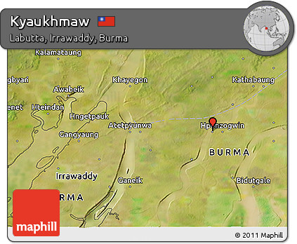 Satellite 3D Map of Kyaukhmaw