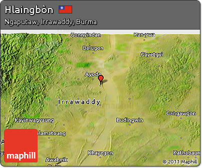Satellite 3D Map of Hlaingbôn