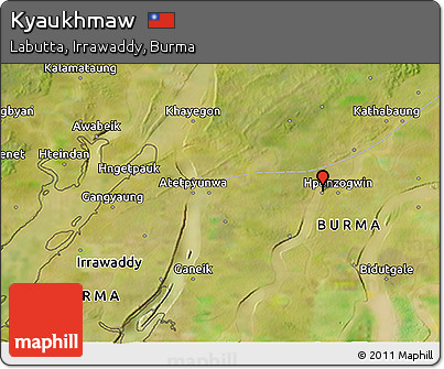 Satellite 3D Map of Kyaukhmaw