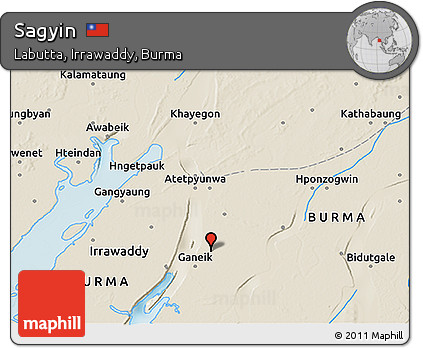 Shaded Relief 3D Map of Sagyin