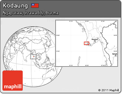 Blank Location Map of Kodaung