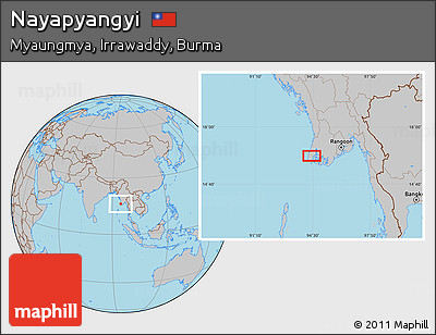 Gray Location Map of Nayapyangyi