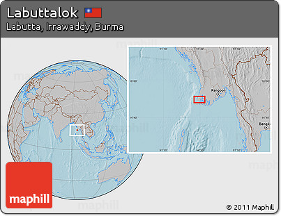 Gray Location Map of Labuttalok, hill shading