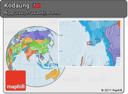 Political Location Map of Kodaung