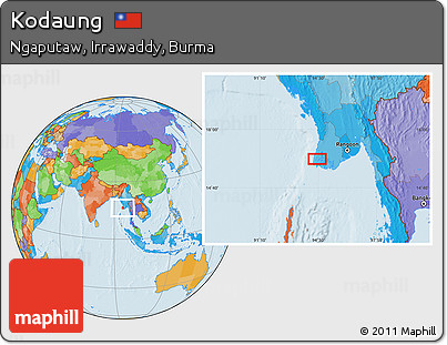 Political Location Map of Kodaung