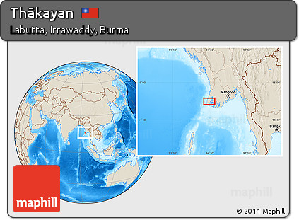 Shaded Relief Location Map of Thākayan