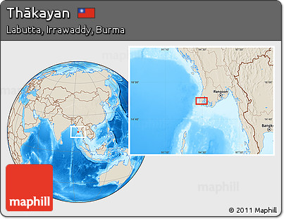 Shaded Relief Location Map of Thākayan