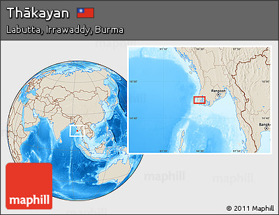 Shaded Relief Location Map of Thākayan