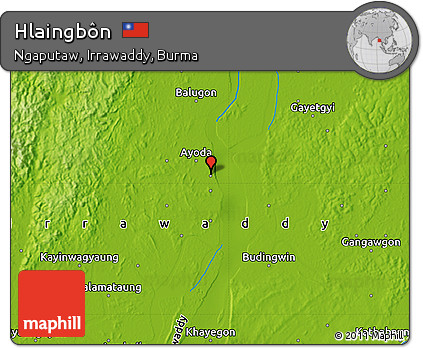Physical Map of Hlaingbôn