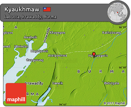 Physical Map of Kyaukhmaw