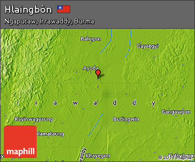 Physical Map of Hlaingbôn
