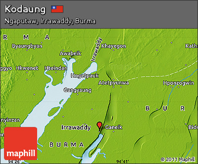 Physical Map of Kodaung