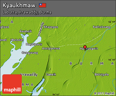 Physical Map of Kyaukhmaw