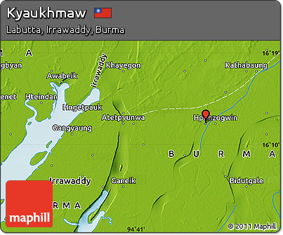 Physical Map of Kyaukhmaw