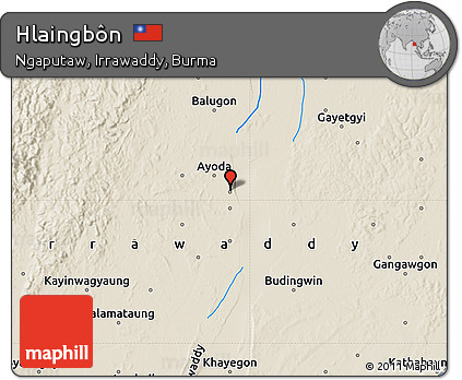 Shaded Relief Map of Hlaingbôn