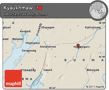 Shaded Relief Map of Kyaukhmaw