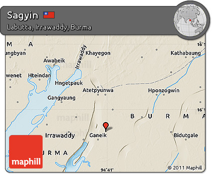 Shaded Relief Map of Sagyin