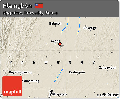 Shaded Relief Map of Hlaingbôn