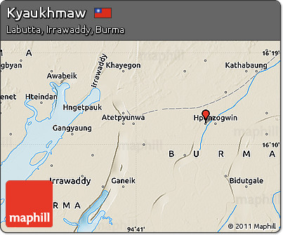 Shaded Relief Map of Kyaukhmaw