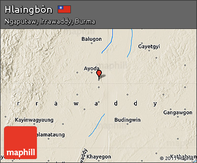 Shaded Relief Map of Hlaingbôn