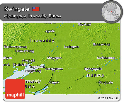Physical Panoramic Map of Kwingale