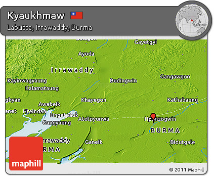 Physical Panoramic Map of Kyaukhmaw