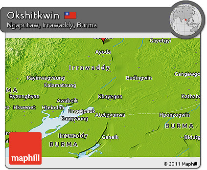 Physical Panoramic Map of Okshitkwin