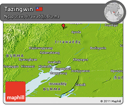 Physical Panoramic Map of Tazingwin
