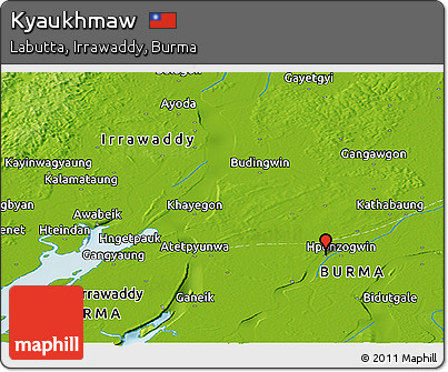 Physical Panoramic Map of Kyaukhmaw