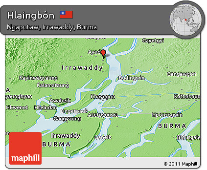 Political Panoramic Map of Hlaingbôn