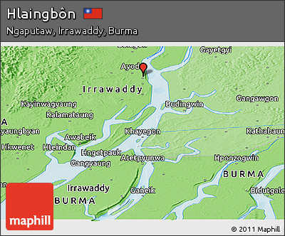 Political Panoramic Map of Hlaingbôn