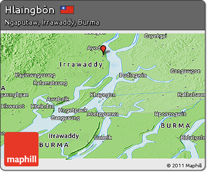 Political Panoramic Map of Hlaingbôn