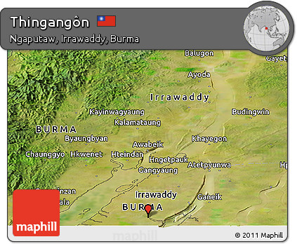 Satellite Panoramic Map of Thingangôn