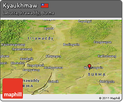 Satellite Panoramic Map of Kyaukhmaw