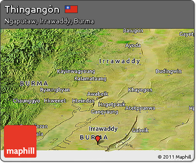 Satellite Panoramic Map of Thingangôn