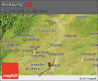Satellite Panoramic Map of Kodaung