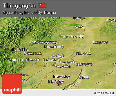 Satellite Panoramic Map of Thingangôn