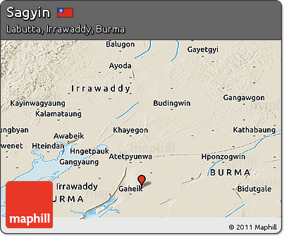 Shaded Relief Panoramic Map of Sagyin