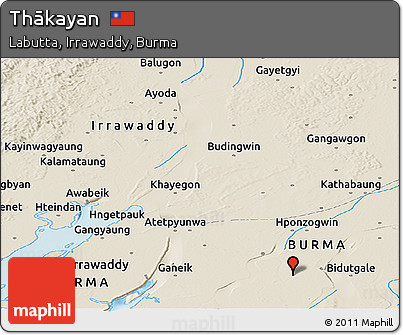 Shaded Relief Panoramic Map of Thākayan