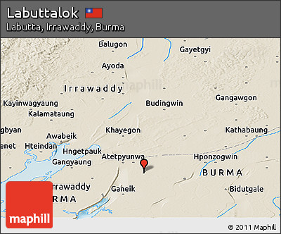 Shaded Relief Panoramic Map of Labuttalok