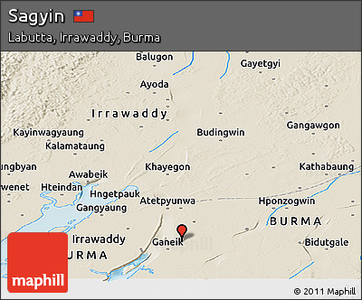 Shaded Relief Panoramic Map of Sagyin