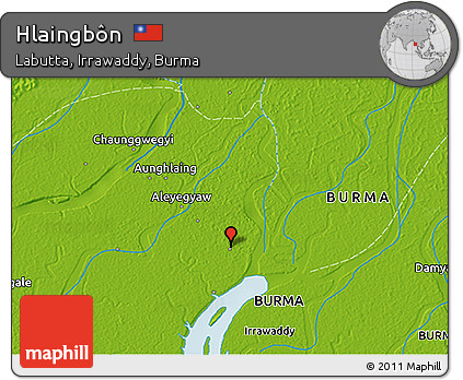 Physical 3D Map of Hlaingbôn