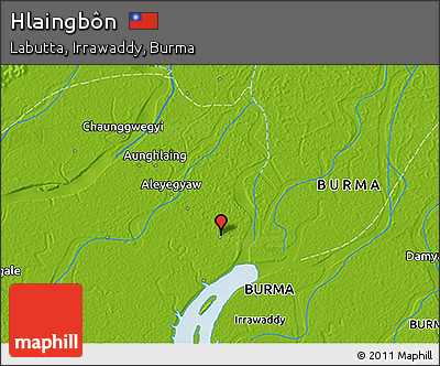 Physical 3D Map of Hlaingbôn