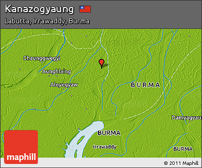 Physical 3D Map of Kanazogyaung