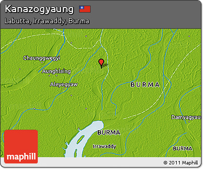 Physical 3D Map of Kanazogyaung