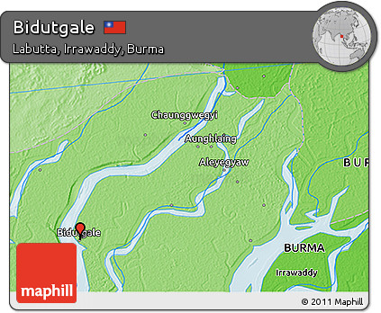 Political 3D Map of Bidutgale