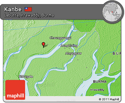 Political 3D Map of Kanbe