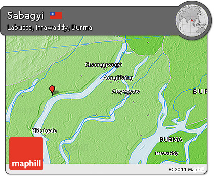 Political 3D Map of Sabagyi